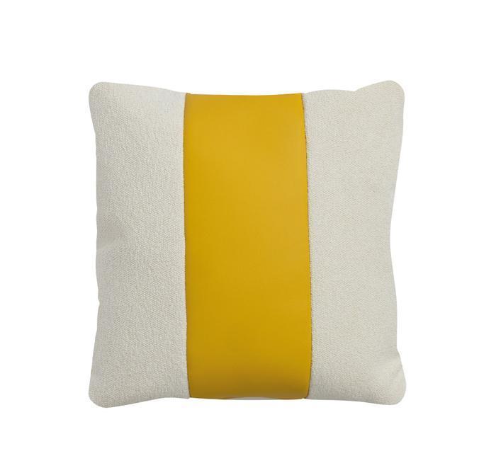 Stripes cushion Ecru Yellow