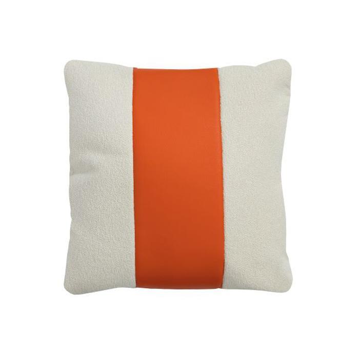 Stripes cushion Ecru Orange