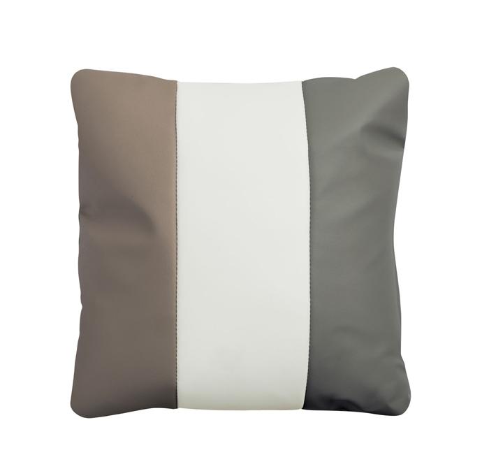 Tricolor cushion beige